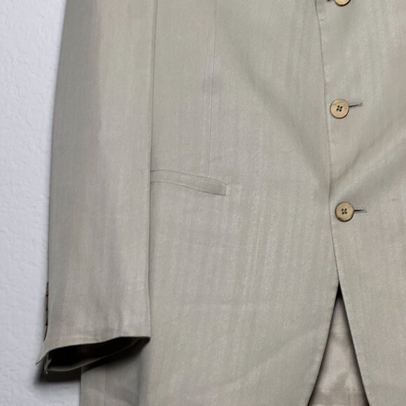 Joseph & Feiss Silk Blazer Sport Coat Men 42L Tan Classic Formal Business Prep - Picture 13 of 16